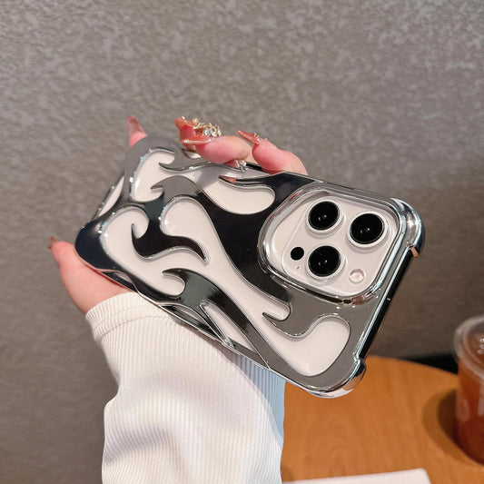 3D Flame Pattern Hollow Slim Phone Case