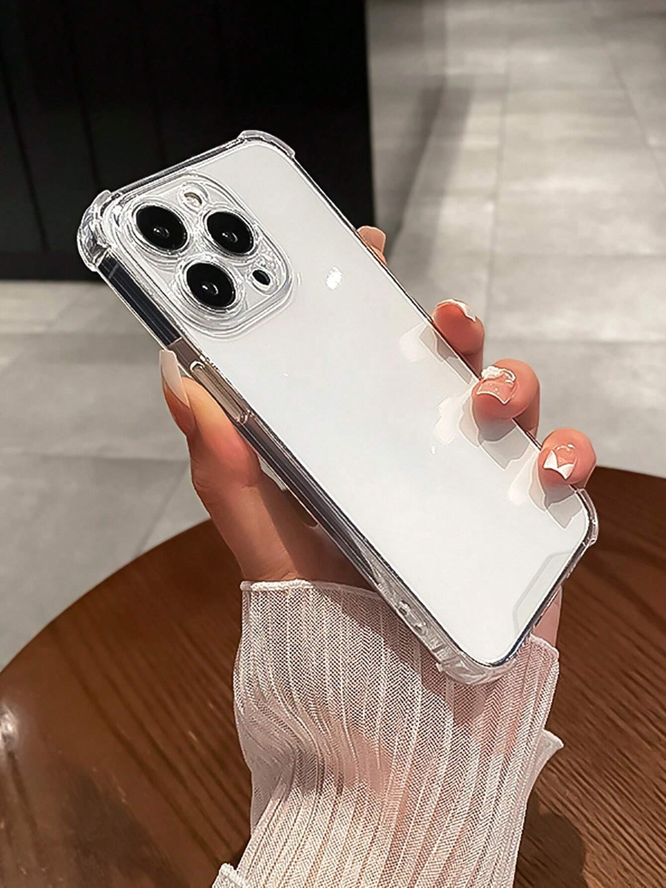 Case for iPhone 13 6.1-Inch, Shockproof Phone Bumper Cover, Anti-Scratch Clear Back (Clear)