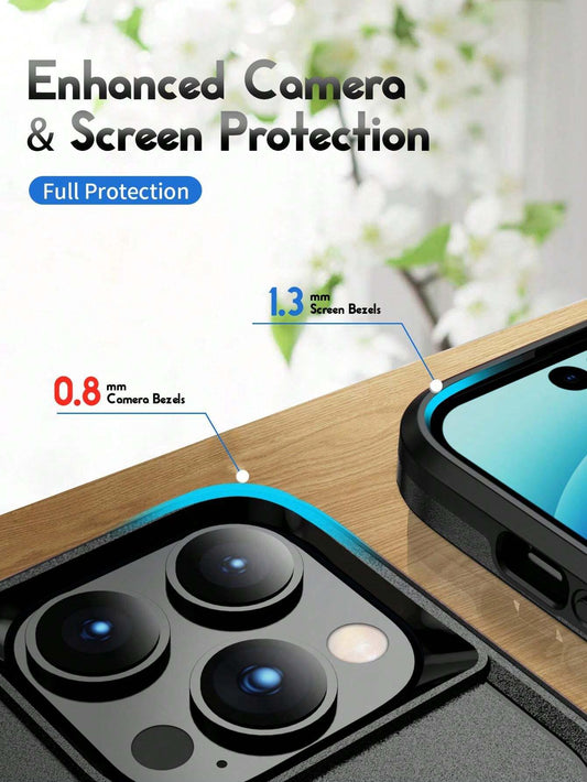 iPhone 15, iPhone 14, and iPhone 13 Case - Black, Slim & Tough, Pocket-Friendly, with Port Protection