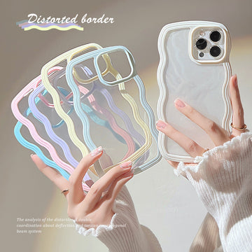 Wave Border Mobile Phone Case Simple Candy Color